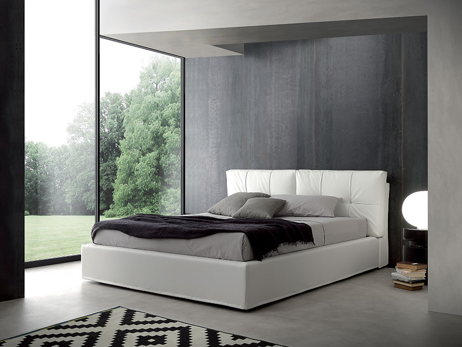 Diamond upholstered double bed with container